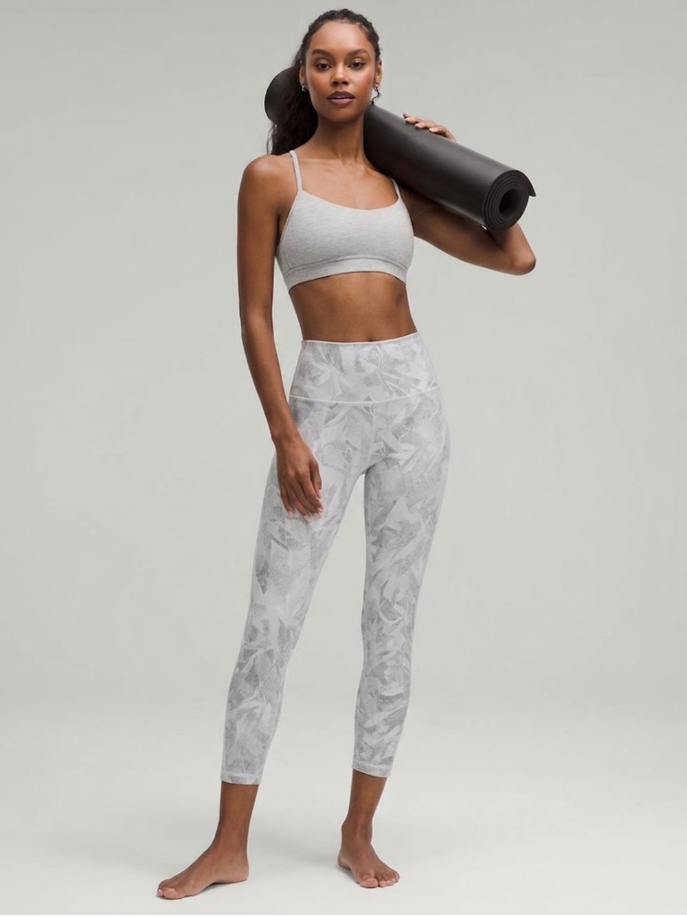 Lululemon Light Grey Patterned High-rise Capri Leggings